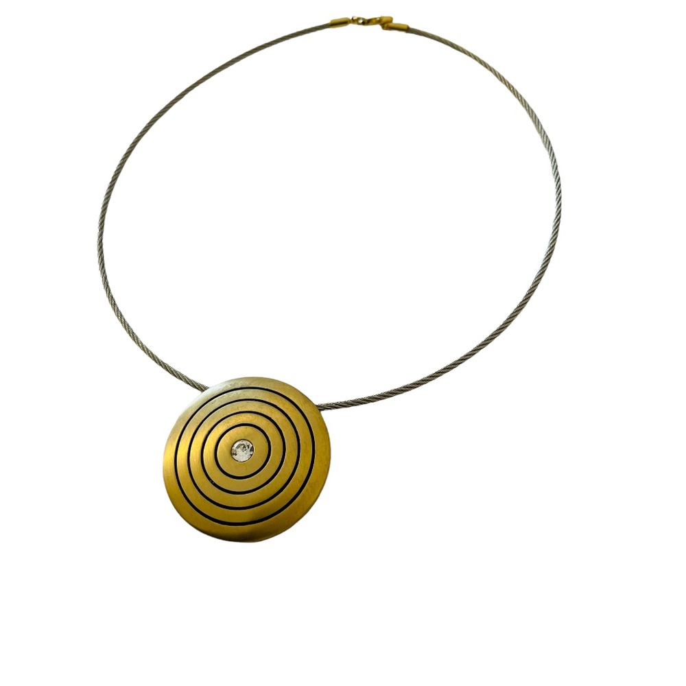 David Grau Necklace Gold & Rhinestone